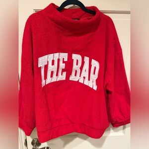 The Bar Terry Highneck Red Sweatshirt Large